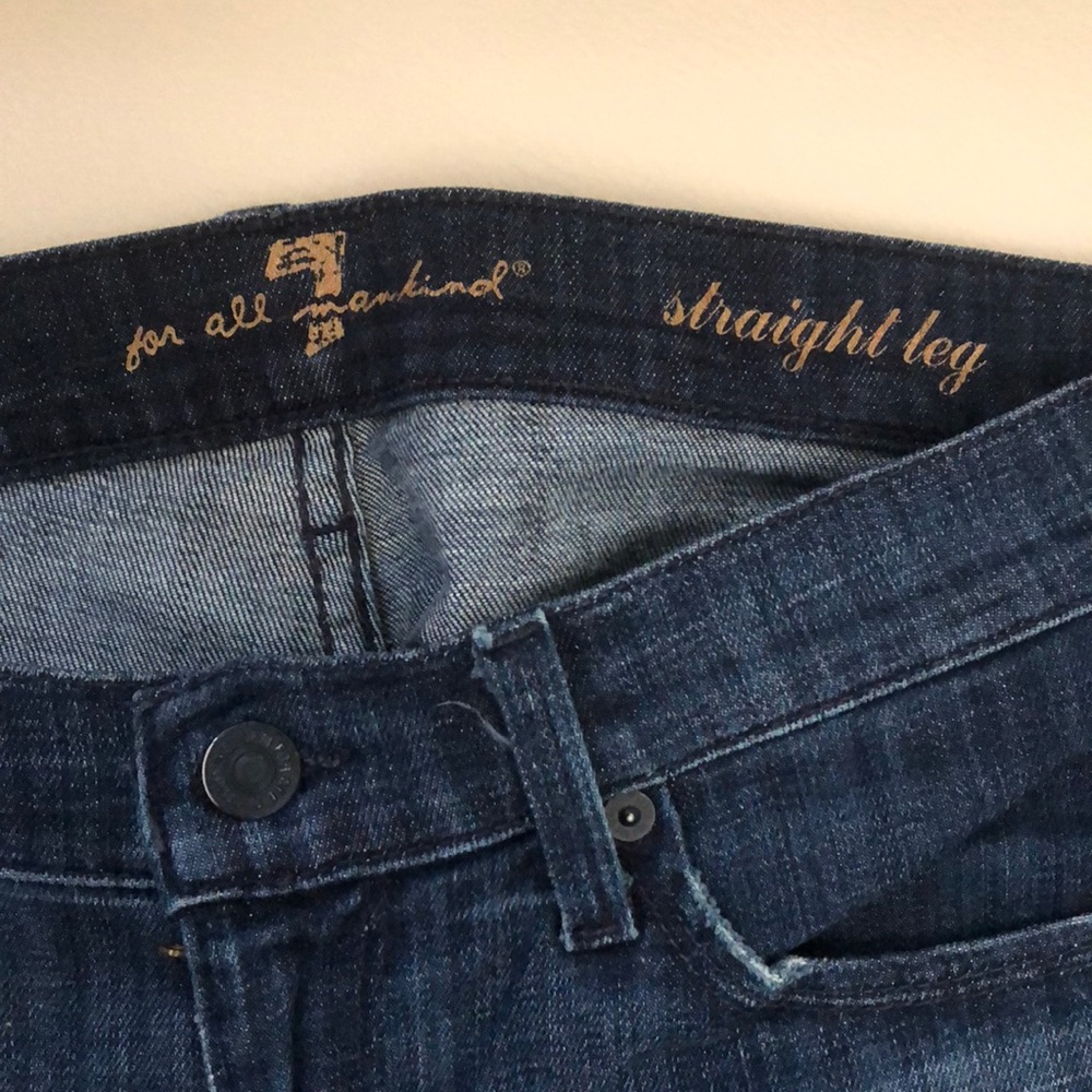 7 for all mankind straight leg jeans Sz 27 damaged